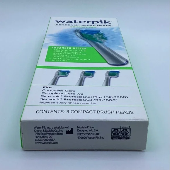 Waterpik Sensonic Standard Compact Size Tooth Brush Heads 3 Count SRSB-3W - Picture 4 of 7